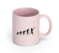 AYUEHBN cerámica Taza de Cerámica para Café, Té y Cacao Evolución del niño jugador de fútbol Deportes （11oz/320ml） Bebidas calientes, espresso Rosa