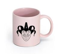 AYUEHBN cerámica Taza de Cerámica para Café, Té y Cacao Juego de casino con cartas de póker Joker （11oz/320ml） Ideal para el hogar, la oficina, cafeterías, ideas de regalo Rosa