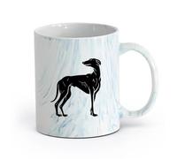 AYUEHBN cerámica Taza de Cerámica para Café, Té y Cacao Perro Galgo Mascotas Tienda Inicio Animales （11oz/320ml） Ideal para el hogar, la oficina, cafeterías, ideas de regalo Azul mármol