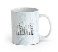 AYUEHBN cerámica Taza de Cerámica para Café, Té y Cacao Plantas Flores Natural Mariposas Vivero （11oz/320ml） Regalo único de oficina para mujeres y hombres Azul mármol