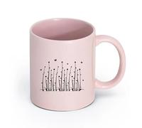 AYUEHBN cerámica Taza de Cerámica para Café, Té y Cacao Plantas Flores Natural Mariposas Vivero （11oz/320ml） Regalo único de oficina para mujeres y hombres Rosa