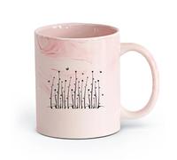 AYUEHBN cerámica Taza de Cerámica para Café, Té y Cacao Plantas Flores Natural Mariposas Vivero （11oz/320ml） Regalo único de oficina para mujeres y hombres Rosa mármol