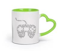 AYUEHBN cerámica Taza de Cerámica para Café, Té y Cacao Sala de juegos de videojuegos con chip joystick （11oz/320ml） Para té, chocolate caliente Verde