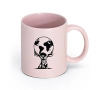 AYUEHBN cerámica Taza de Cerámica para Hogar y Oficina Atlas Planeta Tierra Fuerza Antigüedad Titán （11oz/320ml） Para té, café, infusión caliente Rosa