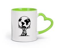 AYUEHBN cerámica Taza de Cerámica para Hogar y Oficina Atlas Planeta Tierra Fuerza Antigüedad Titán （11oz/320ml） Para té, café, infusión caliente Verde