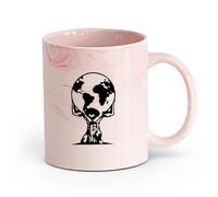 AYUEHBN cerámica Taza de Cerámica para Hogar y Oficina Atlas Planeta Tierra Fuerza Antigüedad Titán （11oz/320ml） Para té, café, infusión caliente Rosa mármol