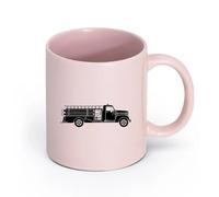 AYUEHBN cerámica Taza de Cerámica para Hogar y Oficina Camión de bomberos genial Hot Ride ation Boy's （11oz/320ml） Para té, café, infusión caliente Rosa