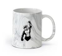 AYUEHBN cerámica Taza de Cerámica para Hogar y Oficina Club de lucha de gladiadores Power Iron Sport （11oz/320ml） Para Té, Café, Leche, Capuchino Negro mármol
