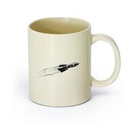 AYUEHBN cerámica Taza de Cerámica para Hogar y Oficina Cohete Espacio Cosmonauta Vuelo Universo （11oz/320ml） Elegante y duradero: apto para microondas y lavavajillas Amarillo claro