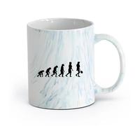 AYUEHBN cerámica Taza de Cerámica para Hogar y Oficina Evolución del tenis como jugador deportivo （11oz/320ml） Para bebidas calientes, latte, capuchino Azul mármol