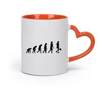 AYUEHBN cerámica Taza de Cerámica para Hogar y Oficina Evolución del tenis como jugador deportivo （11oz/320ml） Para bebidas calientes, latte, capuchino Naranja