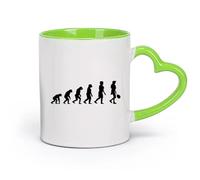 AYUEHBN cerámica Taza de Cerámica para Hogar y Oficina Evolución del tenis como jugador deportivo （11oz/320ml） Para bebidas calientes, latte, capuchino Verde