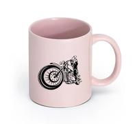 AYUEHBN cerámica Taza de Cerámica para Hogar y Oficina Garaje de motociclistas del Biker Club （11oz/320ml） Ideal para el hogar, la oficina, cafeterías, ideas de regalo Rosa