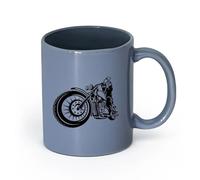 AYUEHBN cerámica Taza de Cerámica para Hogar y Oficina Garaje de motociclistas del Biker Club （11oz/320ml） Ideal para el hogar, la oficina, cafeterías, ideas de regalo Gris azulado
