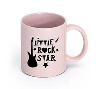 AYUEHBN cerámica Taza de Cerámica para Hogar y Oficina Little Rock Star Guitarra eléctrica Niño Niña （11oz/320ml） Para café, avena, té, fácil de limpiar Rosa