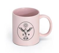 AYUEHBN cerámica Taza de Cerámica para Hogar y Oficina Símbolos Egipto Jeroglíficos Signos Aves （11oz/320ml） Regalo único de oficina para mujeres y hombres Rosa