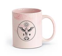 AYUEHBN cerámica Taza de Cerámica para Hogar y Oficina Símbolos Egipto Jeroglíficos Signos Aves （11oz/320ml） Regalo único de oficina para mujeres y hombres Rosa mármol