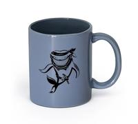 AYUEHBN cerámica Taza de Cerámica para Hogar y Oficina Tiburón pirata, un animal marino peligroso （11oz/320ml） Café, té, latte, leche, cacao, zumo y otras bebidas calientes Gris azulado