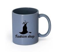 AYUEHBN cerámica Taza de Cerámica para Hogar y Oficina Tienda de moda Vestidos Ropa Mujer Estilo （11oz/320ml） Ideal para el hogar, la oficina, cafeterías, ideas de regalo Gris azulado