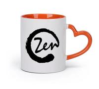 AYUEHBN cerámica Taza de Cerámica Taza Círculo de Meditación Enso Zen Equilibrio Caligrafía Asiática （11oz/320ml） Para té, chocolate caliente Naranja