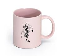 AYUEHBN cerámica Taza de Cerámica Taza Cuento de hadas de fantasía del dragón que escupe fuego （11oz/320ml） Taza de cerámica para capuchino, té, leche Rosa