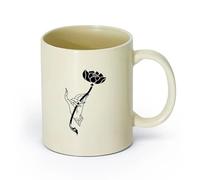 AYUEHBN cerámica Taza de Cerámica Taza Estudio de yoga de mano de flor de loto Budismo Hinduismo （11oz/320ml） Elegante y duradero: apto para microondas y lavavajillas Amarillo claro