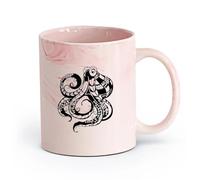 AYUEHBN cerámica Taza de Cerámica Taza Pulpo con tentáculos, animal marino, tema del océano （11oz/320ml） Para café, sopa, té, leche, latte, chocolate caliente, para mujeres y hombres Rosa mármol