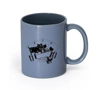 AYUEHBN cerámica Taza de porcelana Cartas de póker de casino, riesgo, pistola, ases, fichas de jugador （11oz/320ml） Para té, chocolate caliente Gris azulado