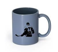 AYUEHBN cerámica Taza de té Crea tu propio jugador de hockey personalizado, deporte de invierno （11oz/320ml） Regalo único de oficina para mujeres y hombres Gris azulado