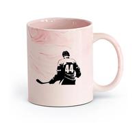 AYUEHBN cerámica Taza de té Crea tu propio jugador de hockey personalizado, deporte de invierno （11oz/320ml） Regalo único de oficina para mujeres y hombres Rosa mármol