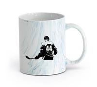AYUEHBN cerámica Taza de té Crea tu propio jugador de hockey personalizado, deporte de invierno （11oz/320ml） Regalo único de oficina para mujeres y hombres Azul mármol