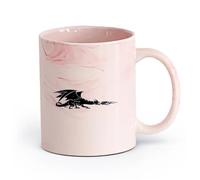 AYUEHBN cerámica Taza de Té de Cerámica Cuento de hadas de fantasía del dragón que escupe fuego （11oz/320ml） Café, té, latte, leche, cacao, zumo y otras bebidas calientes Rosa mármol