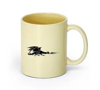 AYUEHBN cerámica Taza de Té de Cerámica Cuento de hadas de fantasía del dragón que escupe fuego （11oz/320ml） Café, té, latte, leche, cacao, zumo y otras bebidas calientes Beige