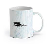 AYUEHBN cerámica Taza de Té de Cerámica Cuento de hadas de fantasía del dragón que escupe fuego （11oz/320ml） Café, té, latte, leche, cacao, zumo y otras bebidas calientes Azul mármol