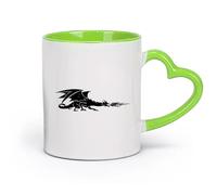 AYUEHBN cerámica Taza de Té de Cerámica Cuento de hadas de fantasía del dragón que escupe fuego （11oz/320ml） Café, té, latte, leche, cacao, zumo y otras bebidas calientes Verde