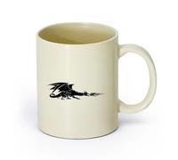 AYUEHBN cerámica Taza de Té de Cerámica Cuento de hadas de fantasía del dragón que escupe fuego （11oz/320ml） Café, té, latte, leche, cacao, zumo y otras bebidas calientes Amarillo claro