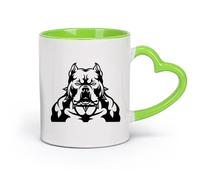 AYUEHBN cerámica Taza de Té de Cerámica Garaje de patrulla de cabeza de animal de perro enojado （11oz/320ml） Regalo único de oficina para mujeres y hombres Verde