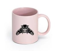 AYUEHBN cerámica Taza de Té de Cerámica Pantera salvaje malvada ataca a un animal depredador （11oz/320ml） Ideal para el hogar, la oficina, cafeterías, ideas de regalo Rosa