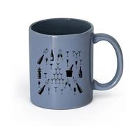 AYUEHBN cerámica Taza de té latte de porcelana Bebida alcohólica Bar Cóctel Fiesta Club nocturno Cocina （11oz/320ml） Para té, café, infusión caliente Gris azulado