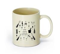 AYUEHBN cerámica Taza de té latte de porcelana Bebida alcohólica Bar Cóctel Fiesta Club nocturno Cocina （11oz/320ml） Para té, café, infusión caliente Amarillo claro