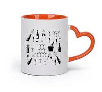 AYUEHBN cerámica Taza de té latte de porcelana Bebida alcohólica Bar Cóctel Fiesta Club nocturno Cocina （11oz/320ml） Para té, café, infusión caliente Naranja