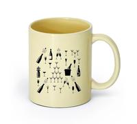 AYUEHBN cerámica Taza de té latte de porcelana Bebida alcohólica Bar Cóctel Fiesta Club nocturno Cocina （11oz/320ml） Para té, café, infusión caliente Beige