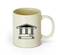 AYUEHBN cerámica Taza de té latte de porcelana Emblema de abogado Oficina del Tribunal de Ley y Orden （11oz/320ml） Para té, café y bebidas calientes Amarillo claro