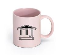 AYUEHBN cerámica Taza de té latte de porcelana Emblema de abogado Oficina del Tribunal de Ley y Orden （11oz/320ml） Para té, café y bebidas calientes Rosa