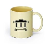 AYUEHBN cerámica Taza de té latte de porcelana Emblema de abogado Oficina del Tribunal de Ley y Orden （11oz/320ml） Para té, café y bebidas calientes Beige