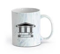 AYUEHBN cerámica Taza de té latte de porcelana Emblema de abogado Oficina del Tribunal de Ley y Orden （11oz/320ml） Para té, café y bebidas calientes Azul mármol