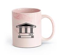 AYUEHBN cerámica Taza de té latte de porcelana Emblema de abogado Oficina del Tribunal de Ley y Orden （11oz/320ml） Para té, café y bebidas calientes Rosa mármol