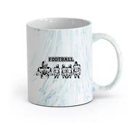 AYUEHBN cerámica Taza de té latte de porcelana Jugadores de fútbol deportivos Juego de equipo de gorilas （11oz/320ml） Para leche, té, cola y agua Azul mármol