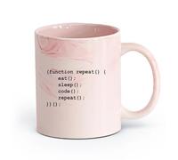 AYUEHBN cerámica Taza de té latte de porcelana Programador Codificador Estilo de vida Geek Código （11oz/320ml） Café, té, latte, leche, cacao, zumo y otras bebidas calientes Rosa mármol