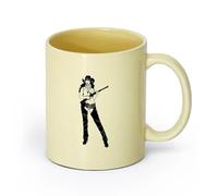 AYUEHBN cerámica Taza de té Mujer del salvaje oeste texano Vaquera Pistola Atractivo sexual Mujeres Sombrero （11oz/320ml） Para el hogar o el trabajo Beige